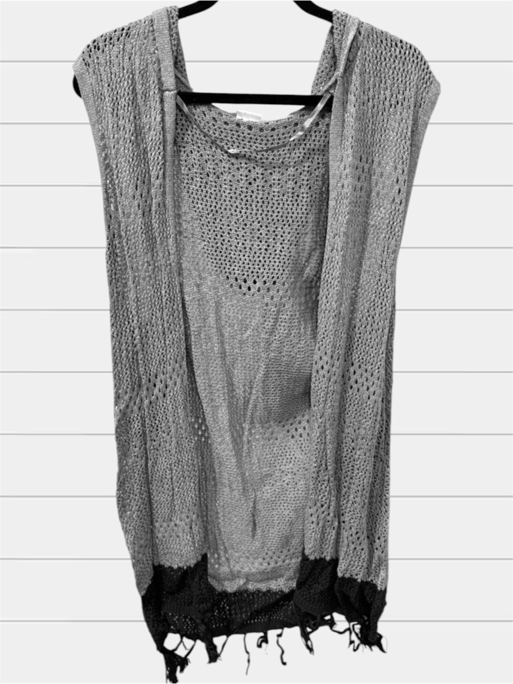 Cato Gray and Navy Knit Vest